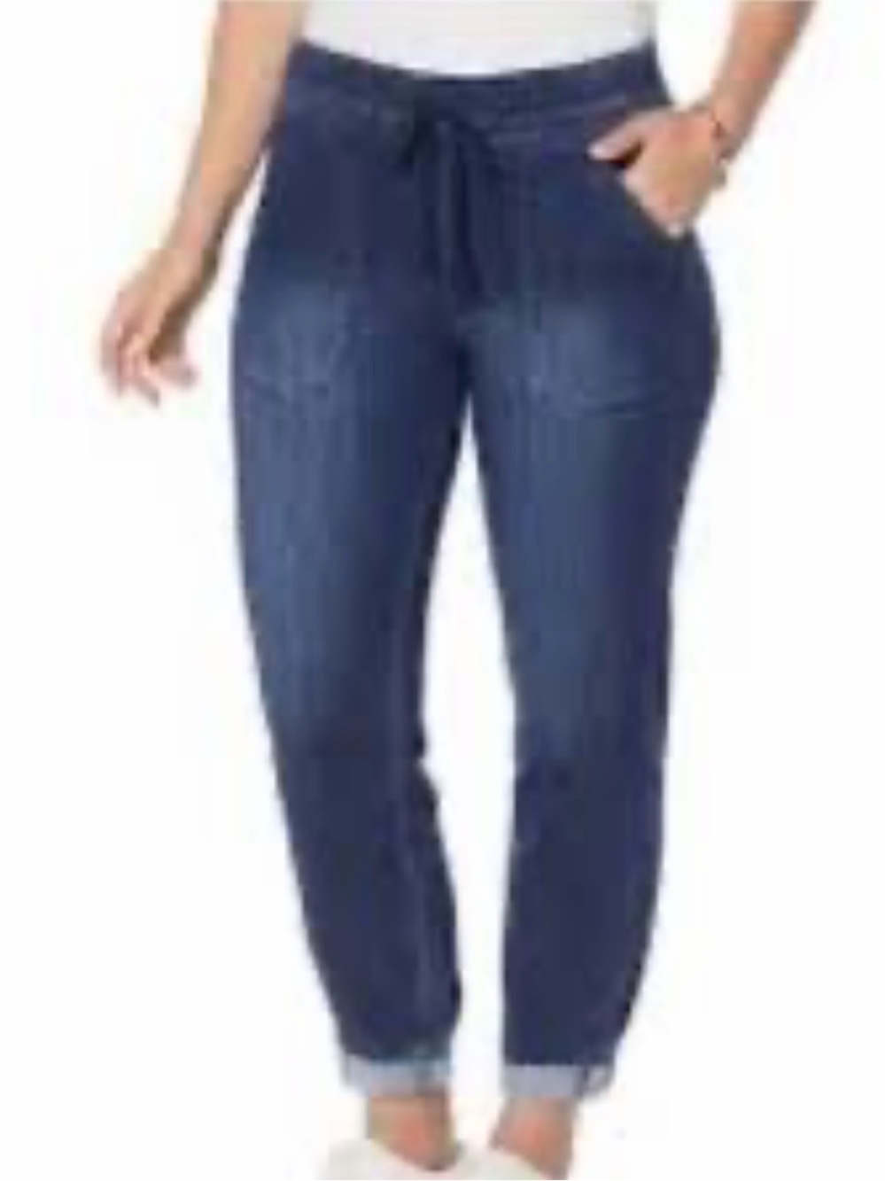 Democracy pull on Dark Blue Cropped high rise Jogger Jeans 22W